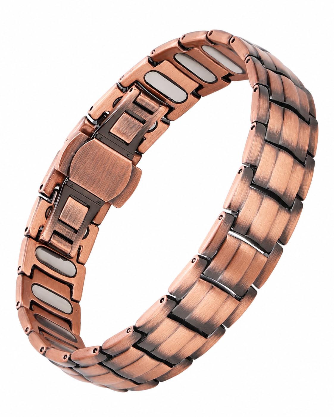 MagEnergy Bracelet Magnétique Homme, Cuivre Pur 99,9% avec Aimants 5000 Gauss Haute Puissance, Réglable avec Outil de Dimensionnement et Boîte Cadeau