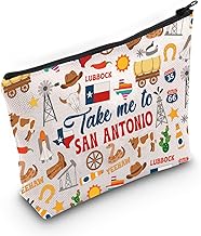 WZMPA San Antonio Texas Travel Cosmetic Bag Vacation Gift Zipper Pouch Souvenirs (Take Me To San Antonio)