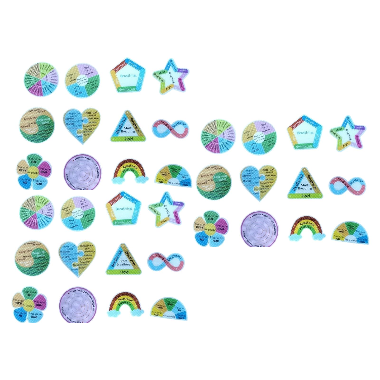 hogtnd Anxietys Sensory Strips Soothing Sticker with Structure for Mood, Breathing, Mindfulness, Fidgeting, for Children and Adults, Strips for Anxietys Sensory