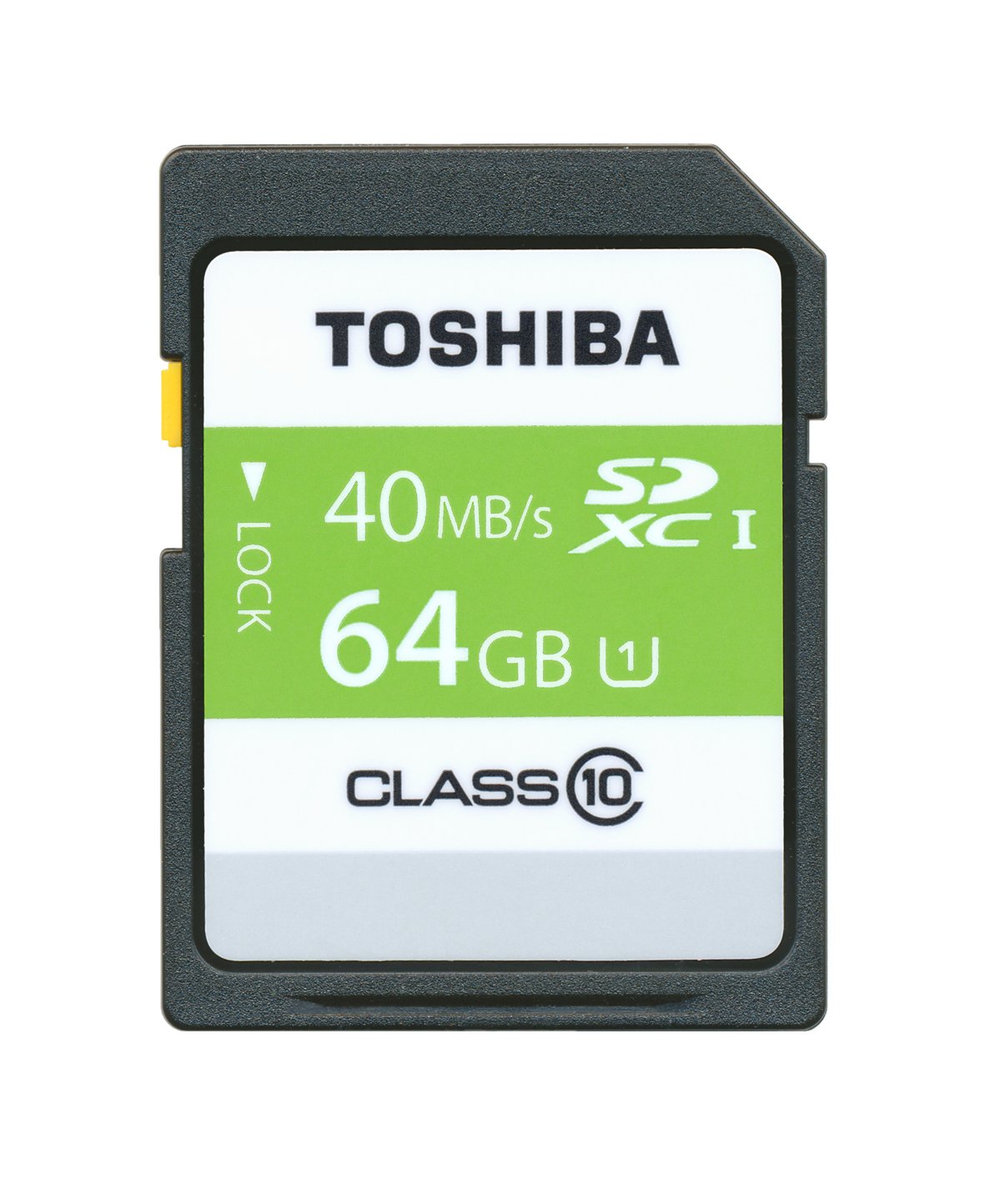Toshiba 64 GB SDXC Memoria Flash Classe 10 - Scheda di memoria, 64 GB, SDXC, Classe 10, 40 MB/s, Nero