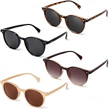 JATEBI 4 Packs Retro Round Sunglasses for Small Face Women