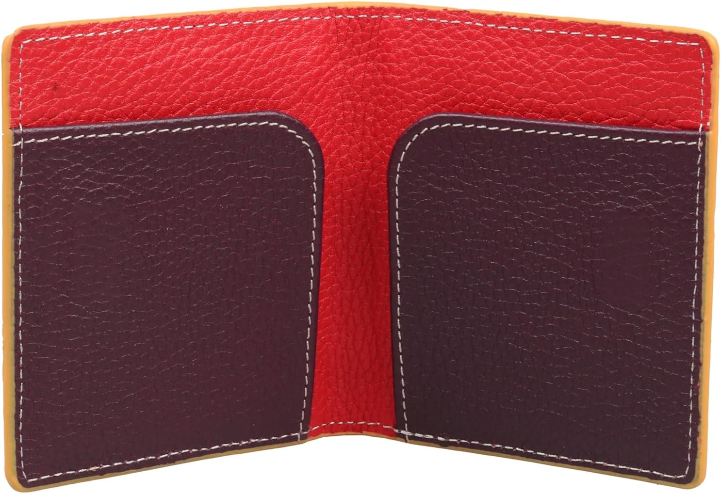 grande 762 Genuine Leather Card Holder For Men Slim Minimalist Card Case Small Magnetic Wallet - Yellow Multicolor - Image 9