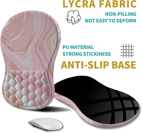 Vista 5 de Hokafenle Ergonomic Mouse Pad Wrist Support, Wrist Rest Mousepad for Carpal Tunnel Pain Relief with Integrated Memory Foam Slope Massage Bulge