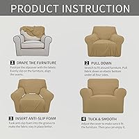 Vista 106 de Easy-Going - Funda elástica para sofá, 1 pieza, protector de muebles, suave, con parte inferior elástica, para niños, tela de jacquard de poliéster