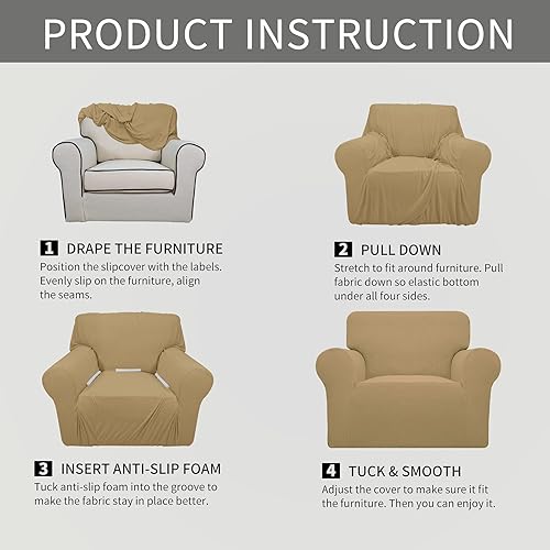 Vista 123 de Easy-Going - Funda elástica para sofá biplaza, 1 pieza, suave, con parte inferior elástica, protector para niños, tela jacquard de elastano y Gris