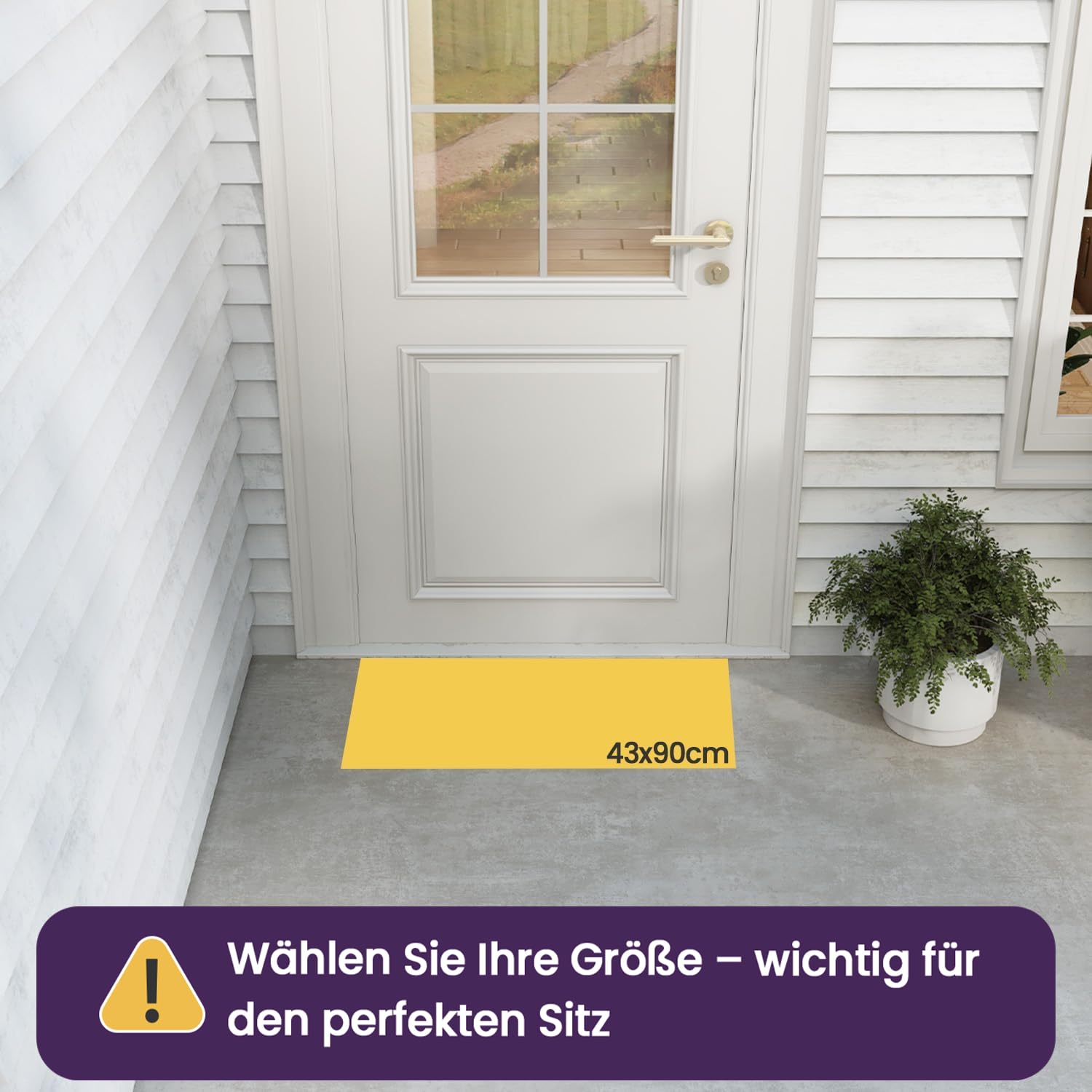 DEXI Fußmatte Außen 43 x 90 cm, rutschfest Schmutzfangmatte mit Noppen, Wasserdicht Fußabtreter Außenbereich, Waschbarer Türmatte Fussmatte für Haustür Innen and Aussen, Schwarz