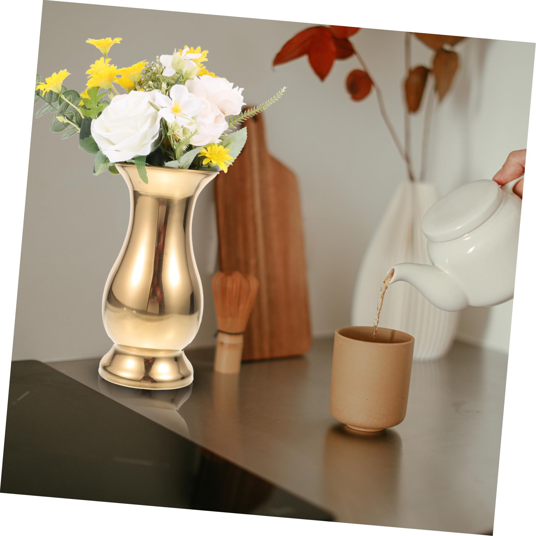 DECHOUS Centrotavola in Metallo Per Vaso Di Fiori in Acciaio Inossidabile Decorazioni Da Tavolo Portafiori Per Matrimonio