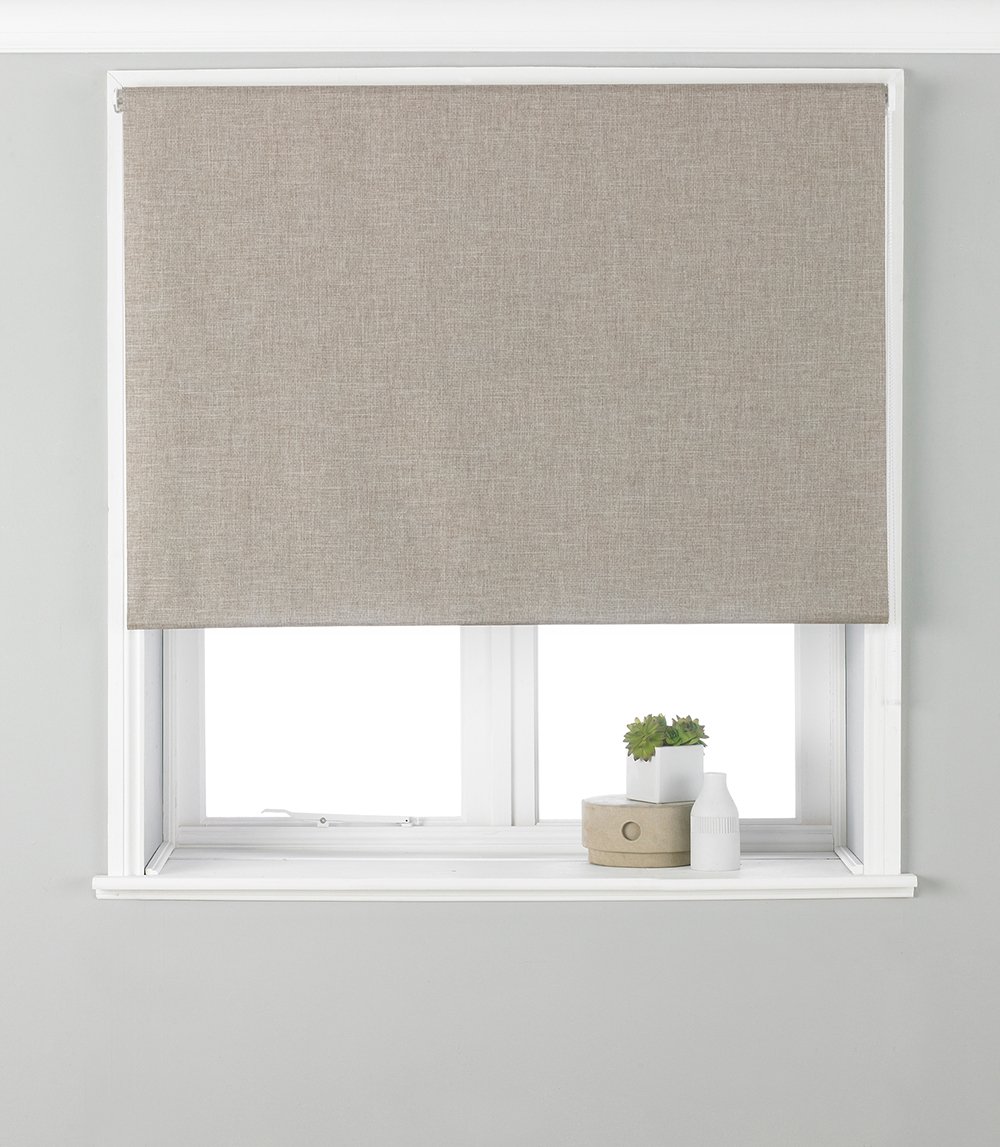 Riva HomeEclipse Blackout Roller Blind, Polyester, Natural, 153 x 162cm