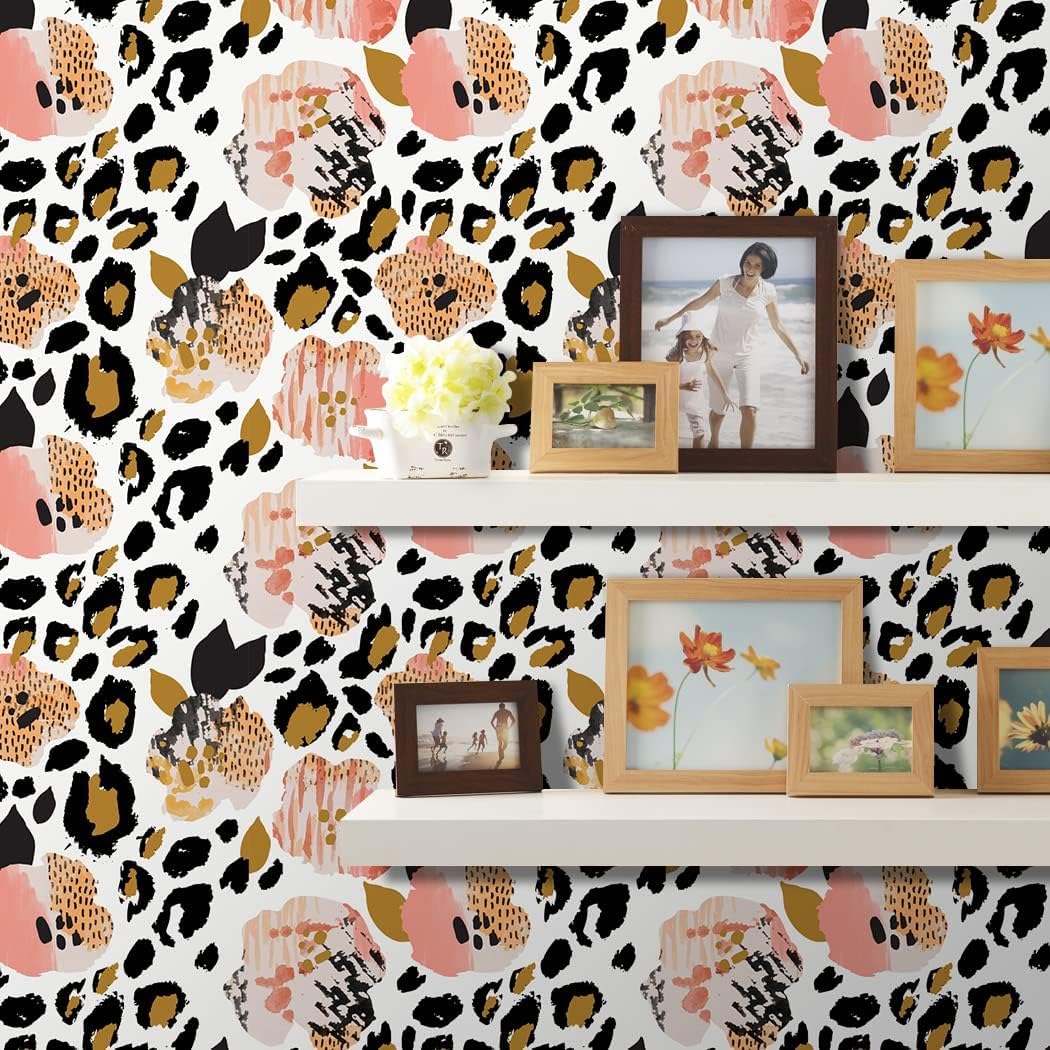 Tiger Texture Wallpaper Stripes Removable Self-Adhesive Contact Paper Geometric Peel and Stick Wall Paper for Living Room Cabinet DIY Decor