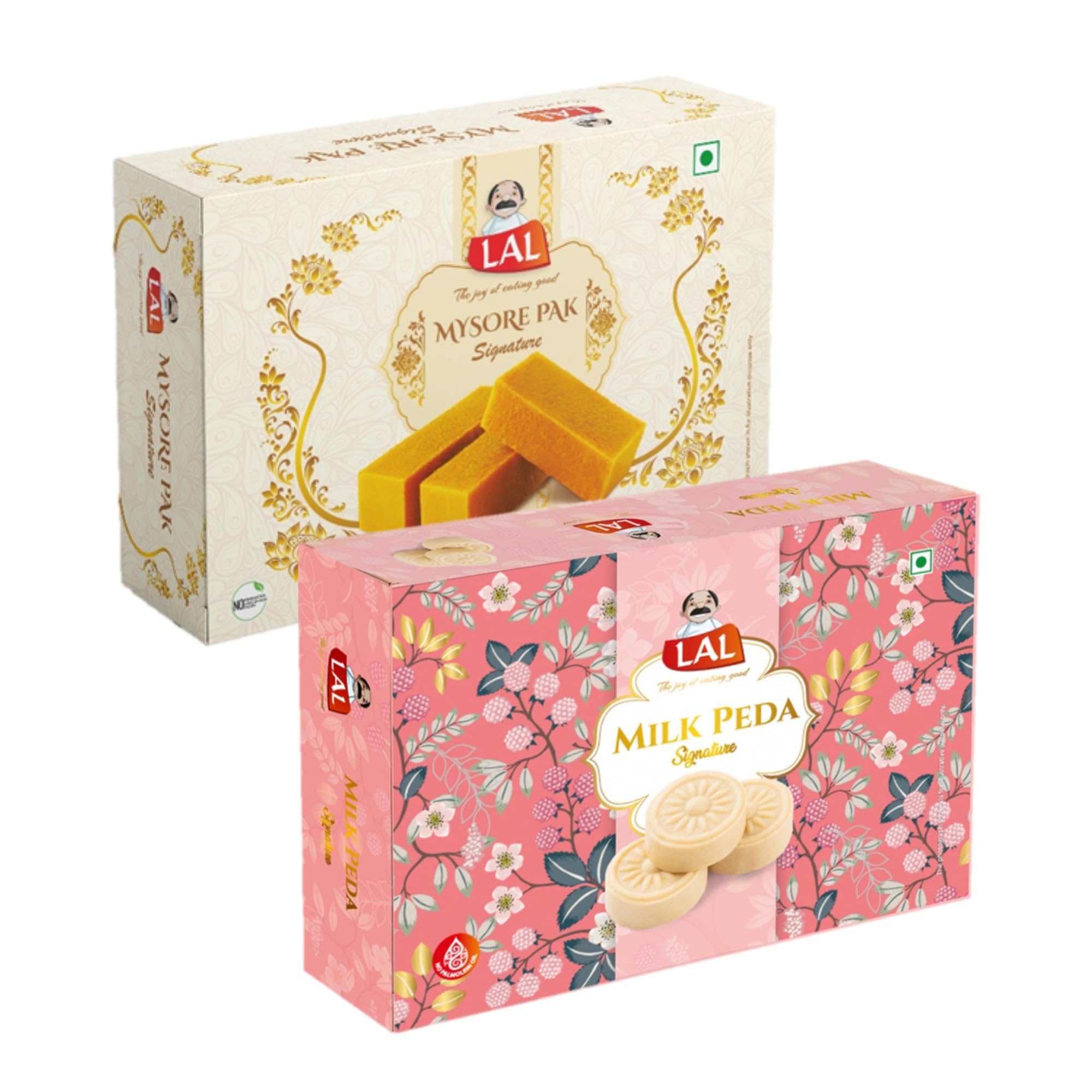 Lal Sweets Combo Pack Of Mysore Pak 400g & Milk Peda 400g | Made with Cow Ghee | Indian Sweets | Mysor Pak & Dudh Peda Combo