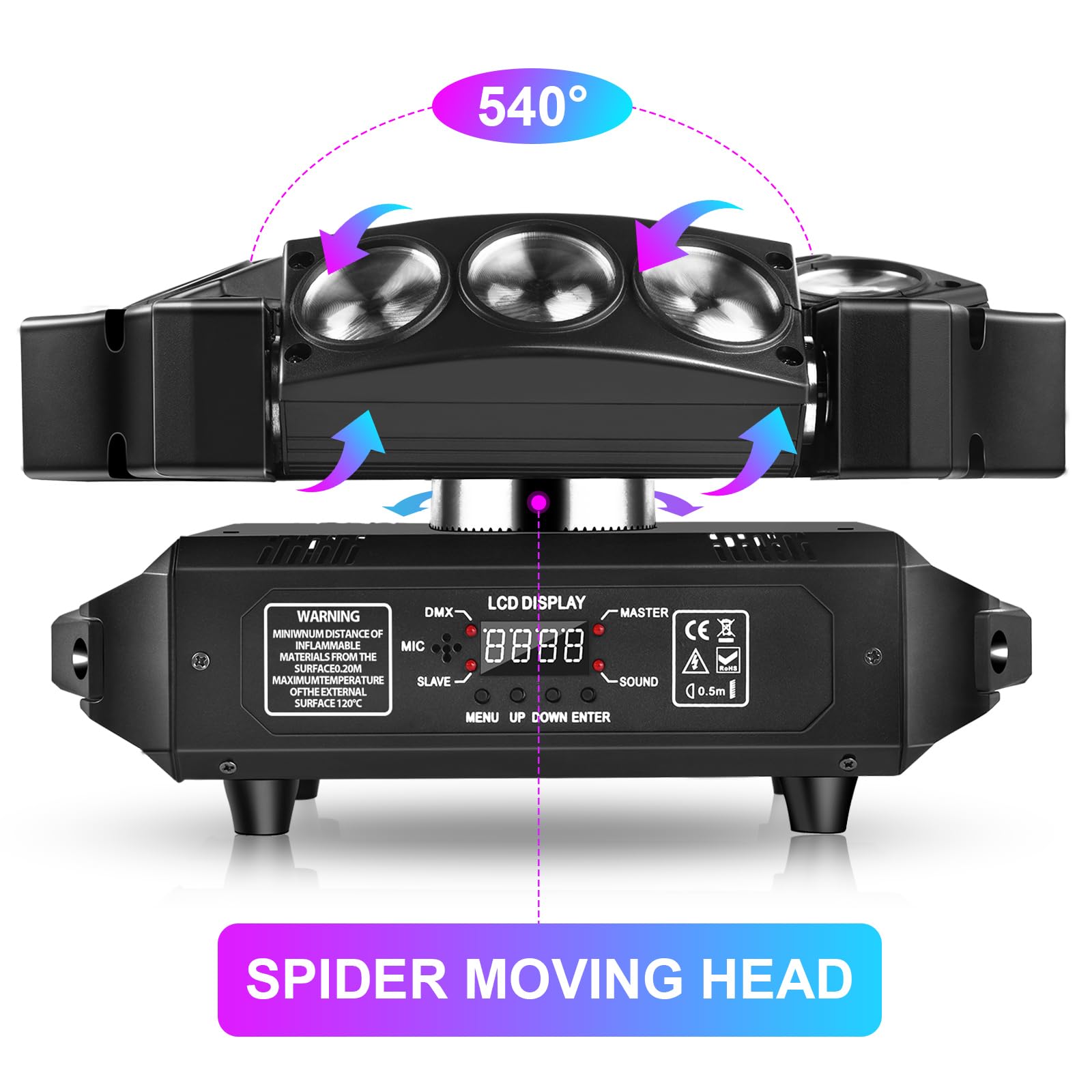 Amazon.com: FODEXAZY Spider Moving Head DJ Lights 9X10W RGB LED DJ