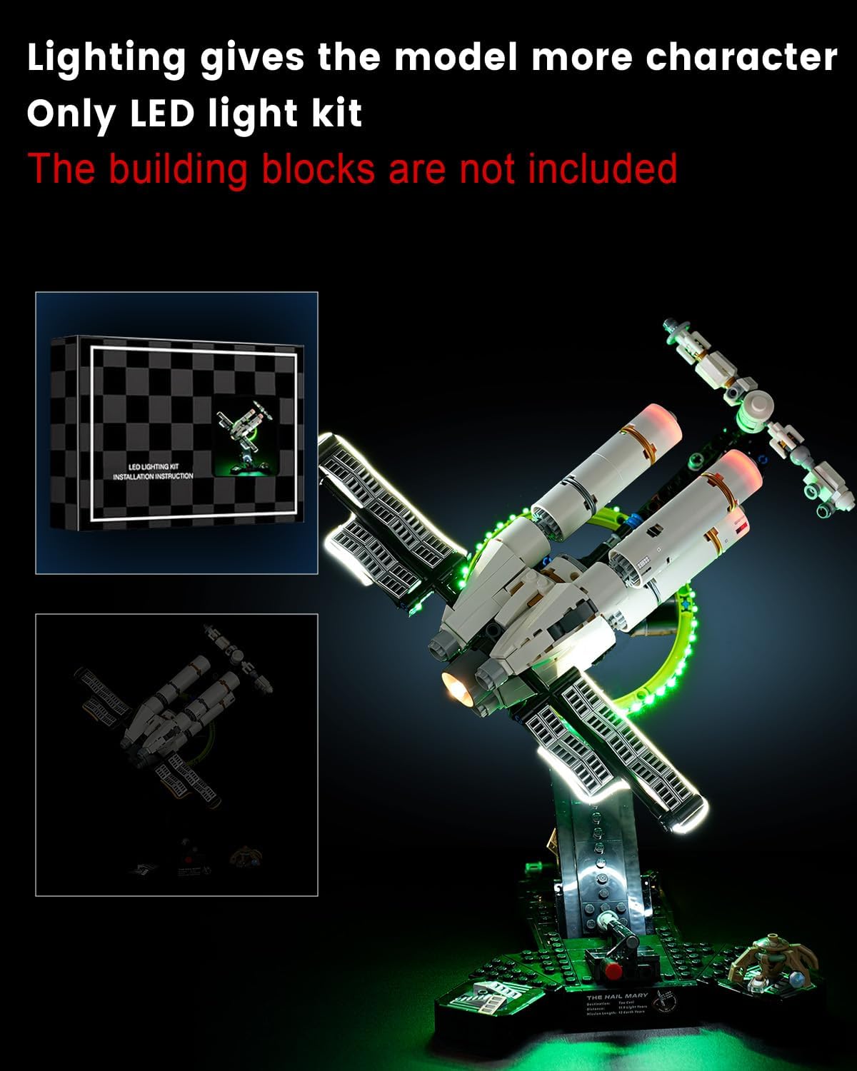 LED Lighting Set Compatible with Lego 11389 Icons Project Hail Mary Set, DIY Light Up Kit for Lego 11389 Building Blocks Model (Building Sets Not Included)