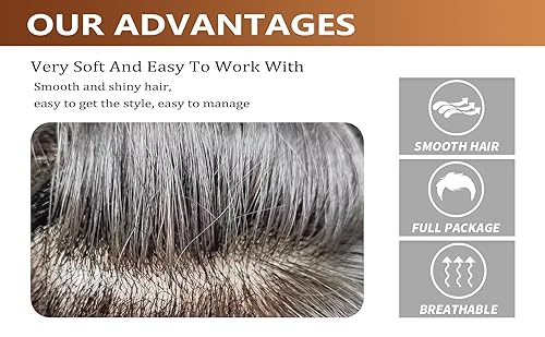 Miniatura 10 de Peluca sintética de repuesto de cabello sintético de color marrón dorado para hombre, peluca natural en capas esponjosas para uso diario