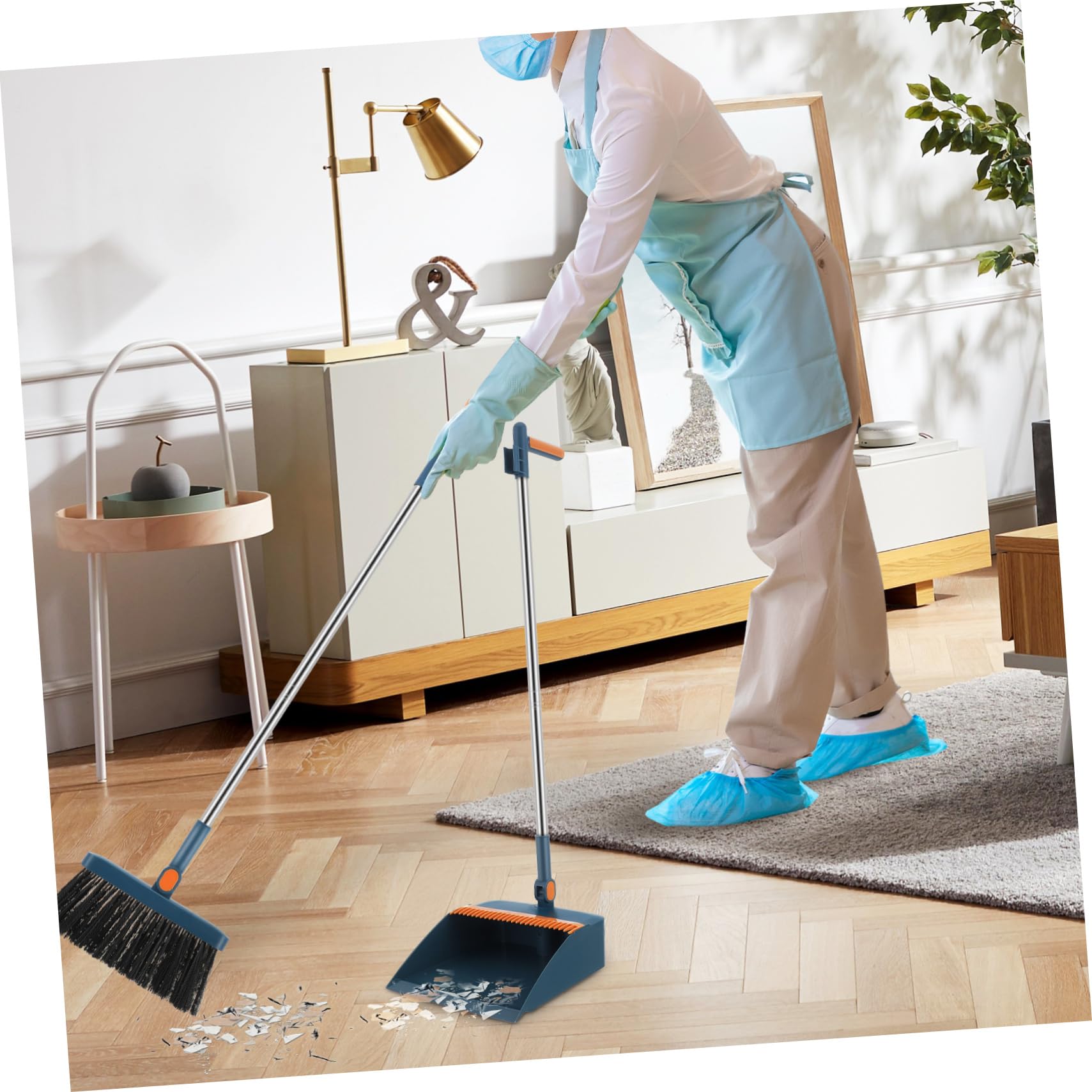 BESTYASH Set Scopetta e Paletta Pieghevole Blu in Plastica