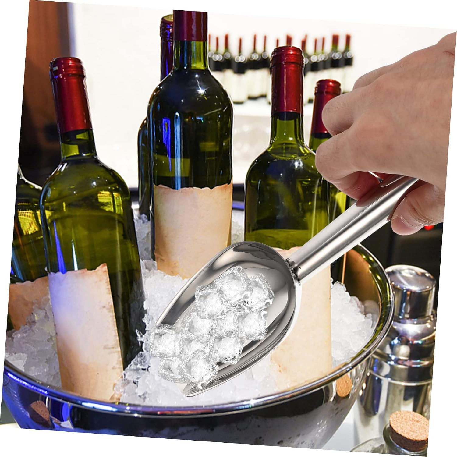 VALICLUD 1Set Stainless Steel Ice Cube Shovel Tongs Food Grade Kitchen Gadgets for Serving Multi Function Ice Clip and Shovel for Bars Restaurants