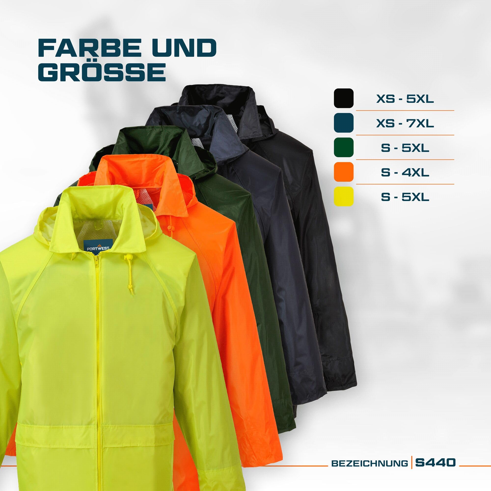 Portwest Herren Klassisch S440 - Klassische Regenjacke (1er Pack)