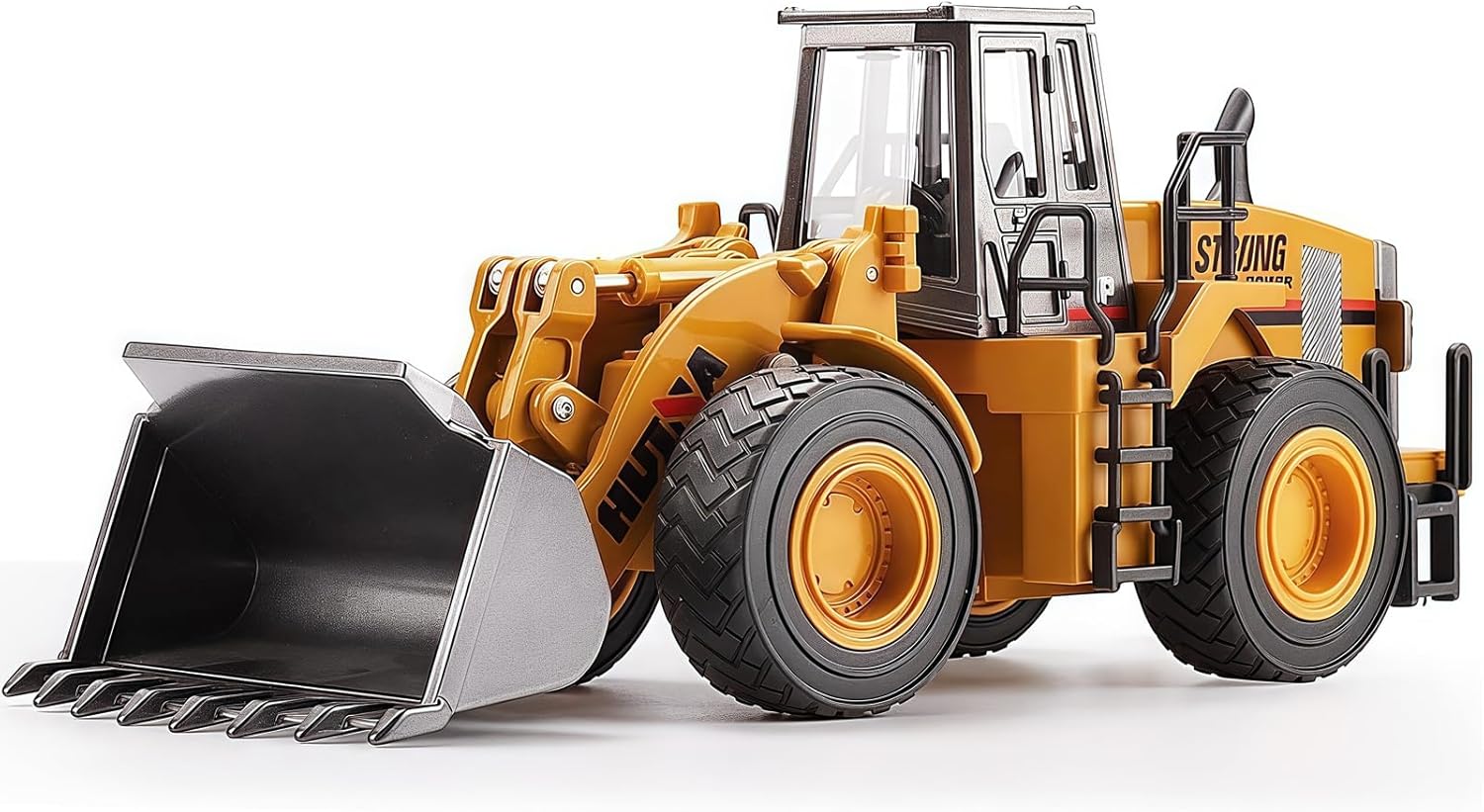 Qcar 1/40 Large Wheeled Loader Heavy Duty Construction Metal Bulldozer, Loder Vehicle Toys for Kids, Outdoor Sandbox Car Toys, Birthday Gift Toddler Boy Kid