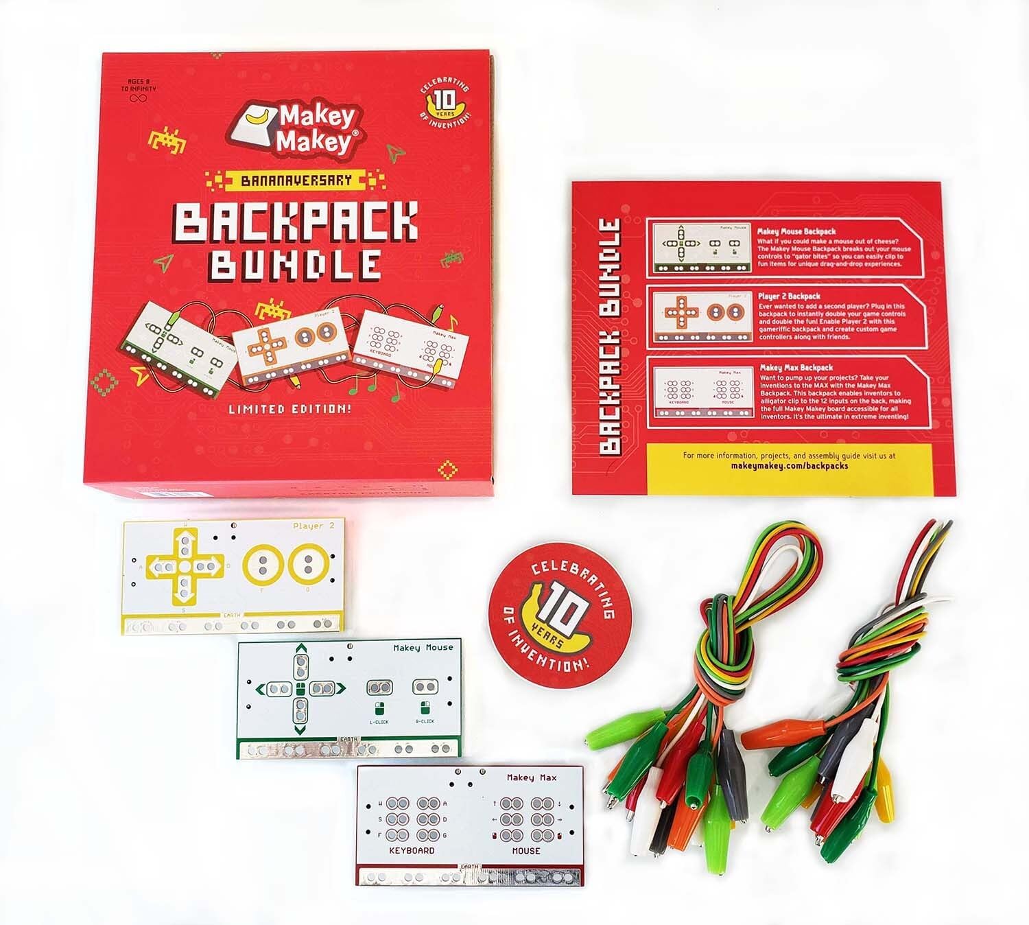 Backpack Bundle – Expansion Pack for Makey Makey Classic - Add More Inputs & Creativity to Your Inventions (Makey Makey Classic Required, Not Included) – STEM Learning & Prototyping Kit