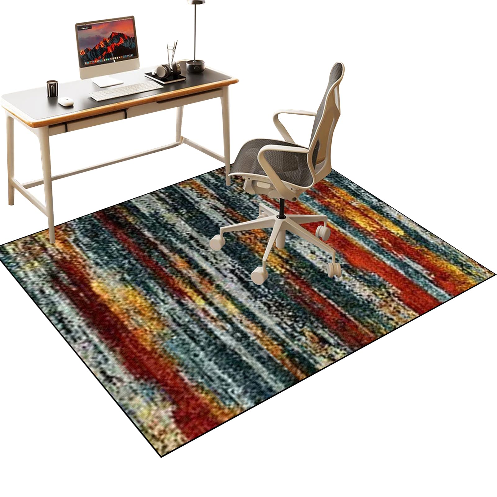 Desk Carpet Protector 130 x 160 cm, Office Chair Mat for Hard Floors, Gaming Chair Mat for Hardwood Floor, Non slip Floor Protective Mat for Chairs Mat, Anti-slip Floor Protector for Rolling Chair