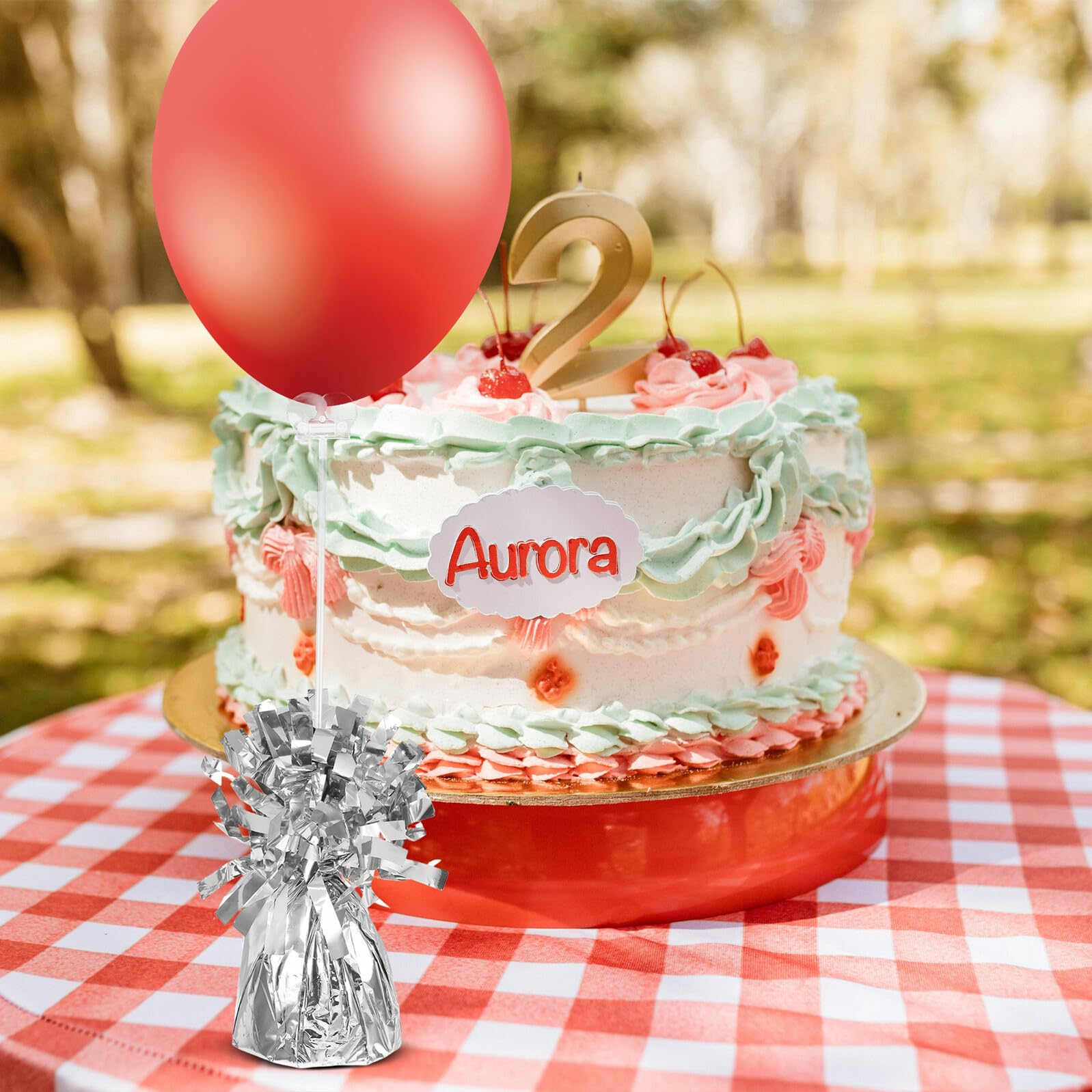 Ballongewichte Silber aus Pvc und Zement für Ballondekoration | 6 Stück, für Hochzeit und Geburtstag, Einfache Handhabung, Elegantes Design