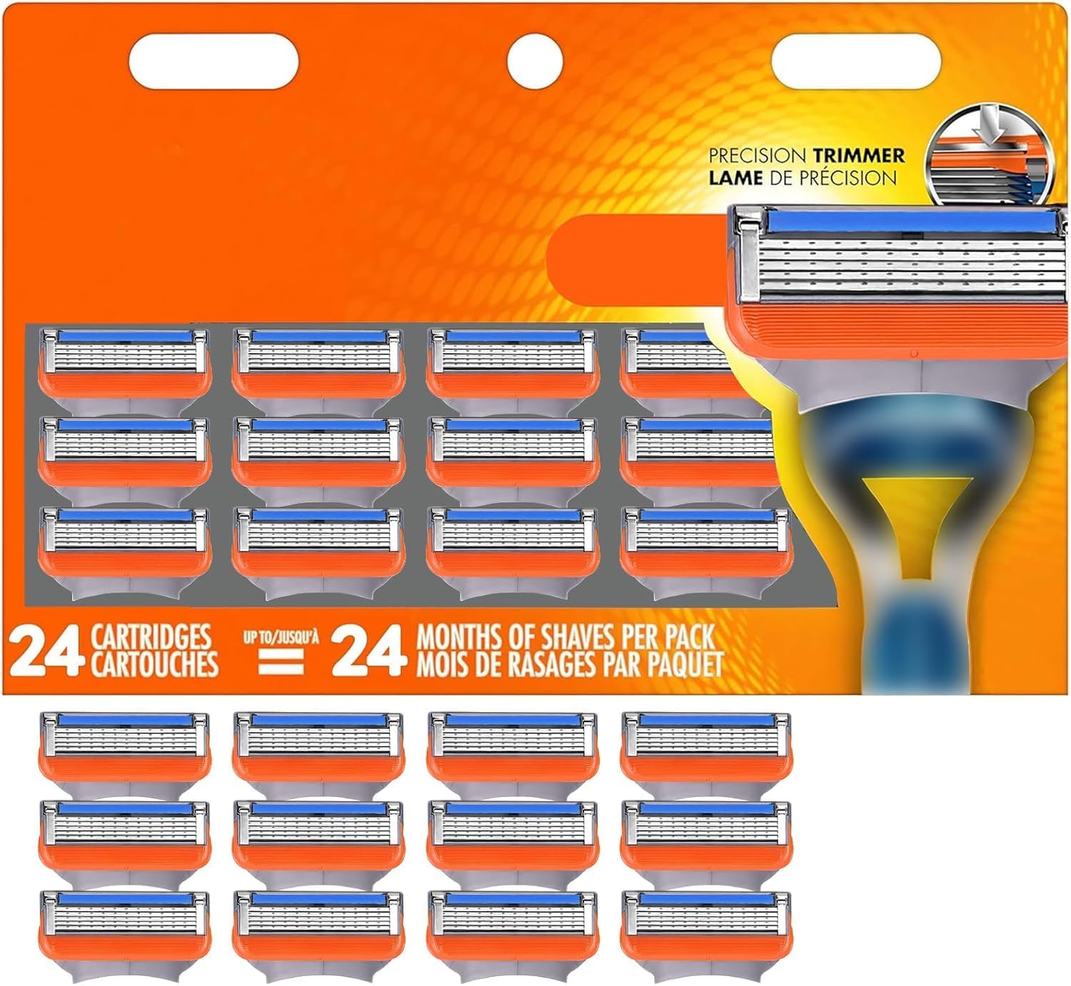 24 piezas Fusion 5 cuchillas de repuesto,cuchillas fusion,para afeitadoras Fusion-5, cuchillas de afeitar, 5 cuchillas, compatibles con maquinillas húmedas, afeitadoras de hombre
