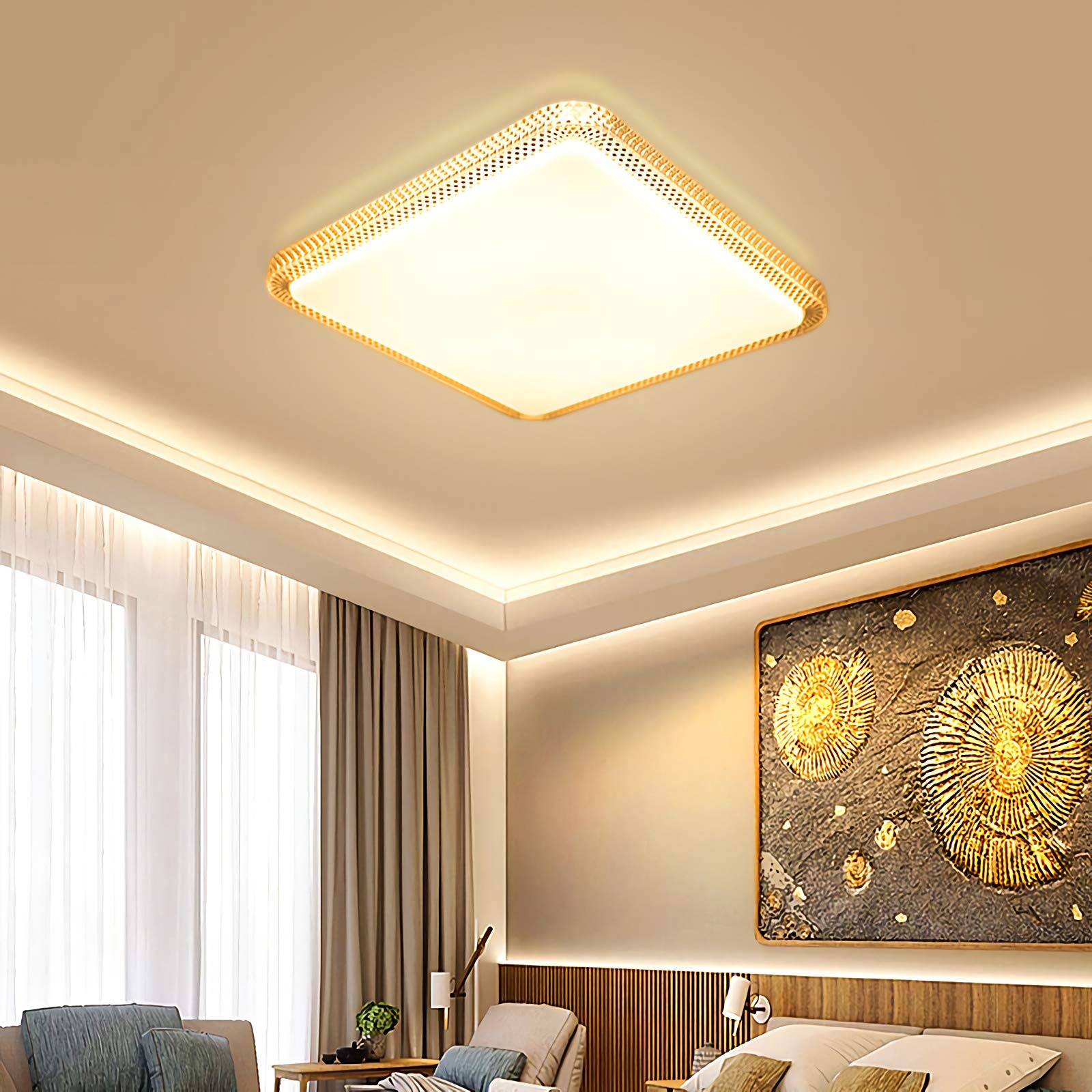 Comely Plafoniera LED 45W 5000LM: Luce Neutra E Design Quadrato Per Interni Moderni!