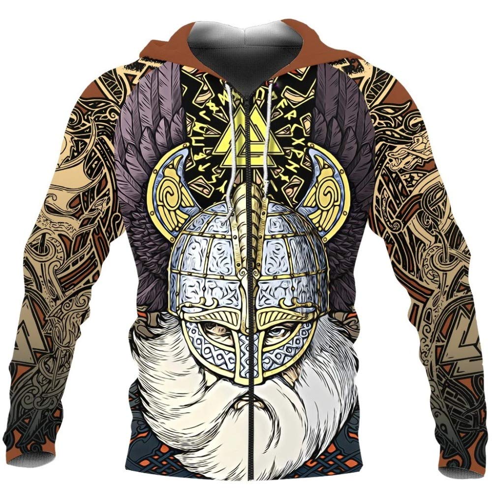 Sweat à capuche Viking Odin imprimé 3D vestee automne pull Harajuku WLXW
