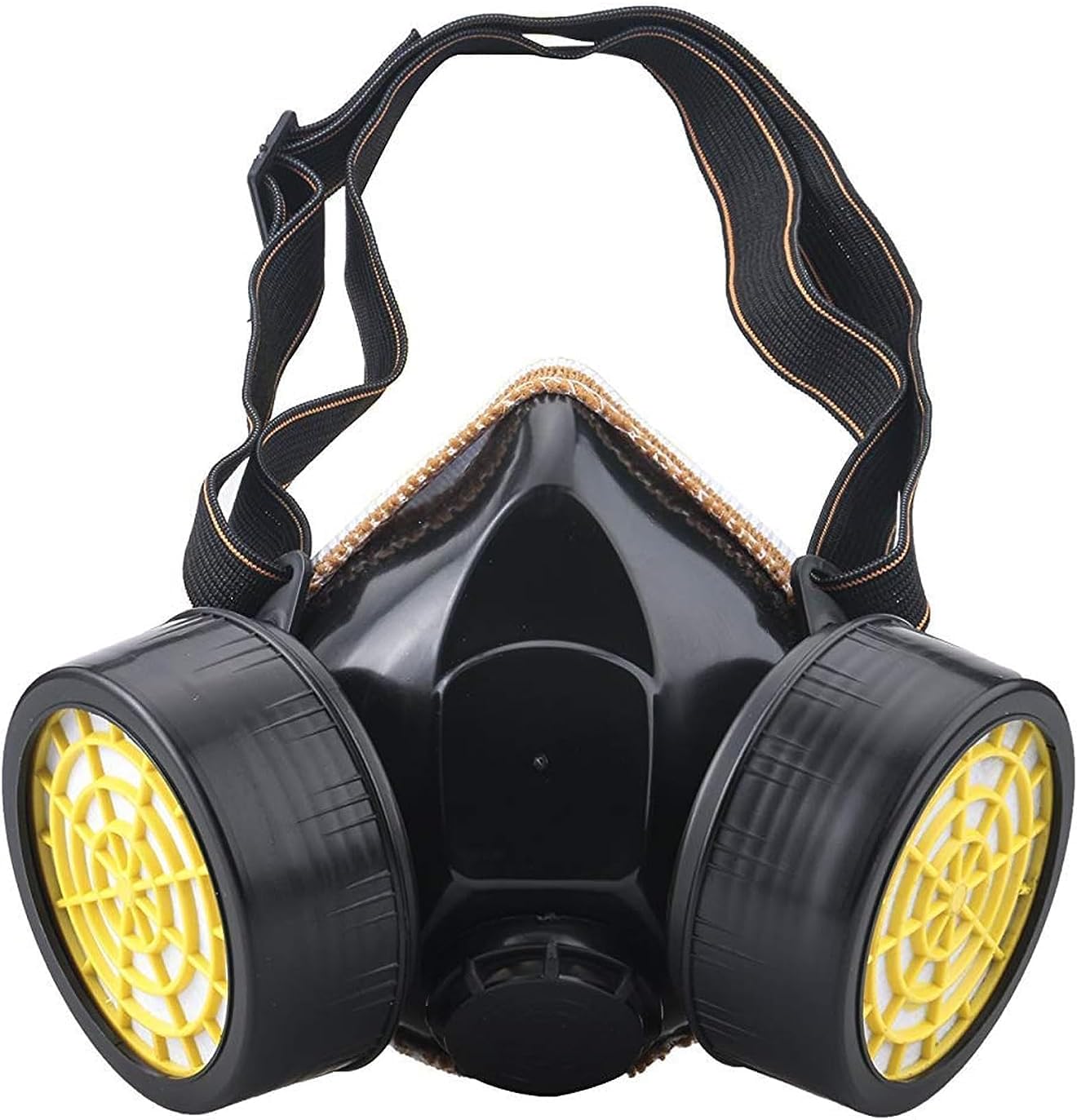 Industrial Gas Chemical Anti-Dust Paint Respirator Mask | Double Filter Mask Chemical Half Face Reusable Respirator Mask with Activated Carbon Box (Multicolor)