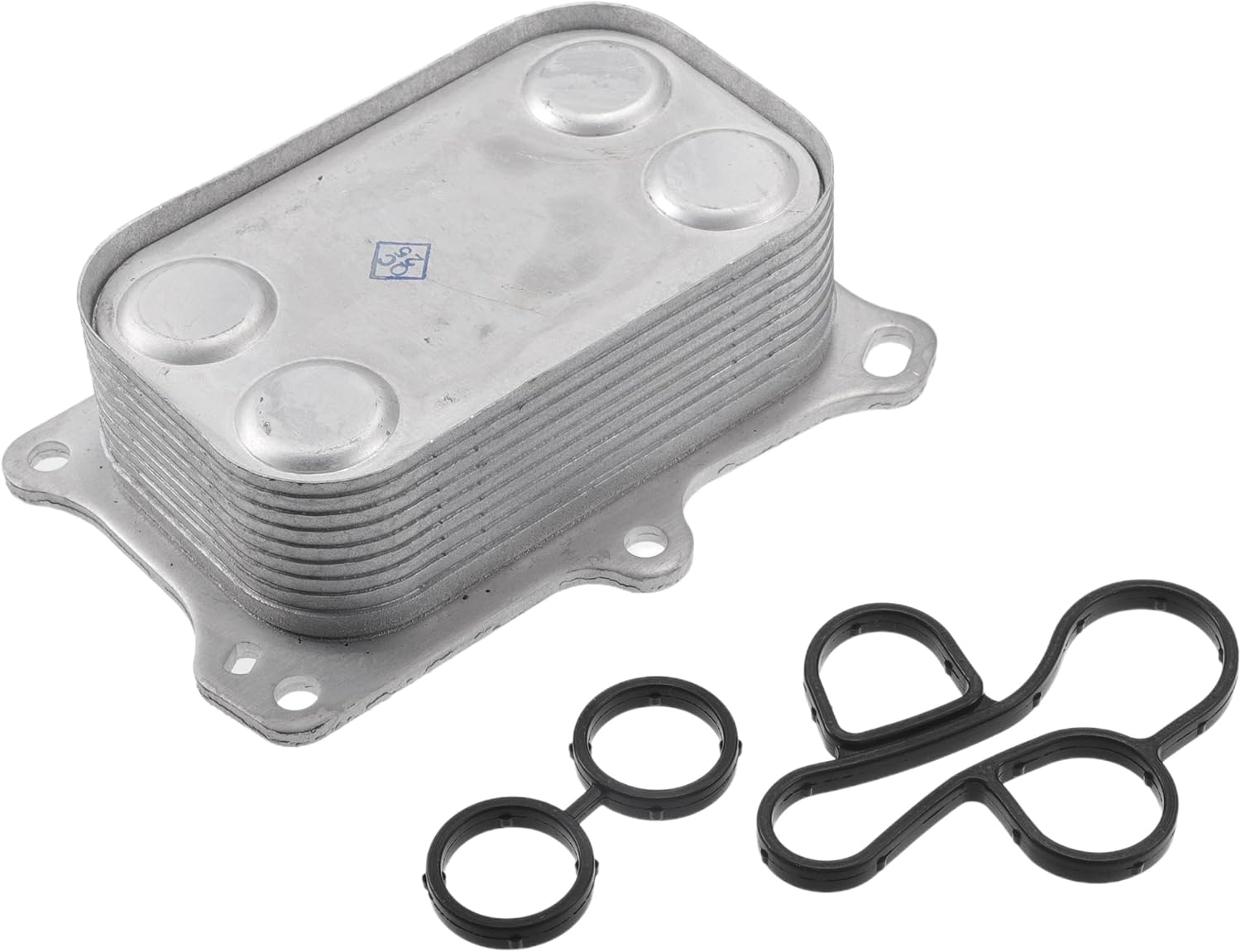 Engine Oil Cooler No.55236756 - Transmission Oil Cooler - for Fiat 500 2012-2015 Aluminum Alloy Silver Tone with O-ring Seals - 1 Pc