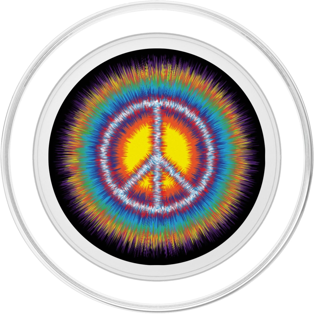 Sunburst Peace SIgn Groovy 70s Retro Peace Sign PopSockets MagSafe PopGrip for iPhone