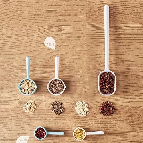 Miniatura 4 de Juego de 2 cucharas de plástico de mango largo de 0.5 onzas líquidas y 0.19 onzas líquidas para azúcar, leche en polvo, reutilizables, cucharadita