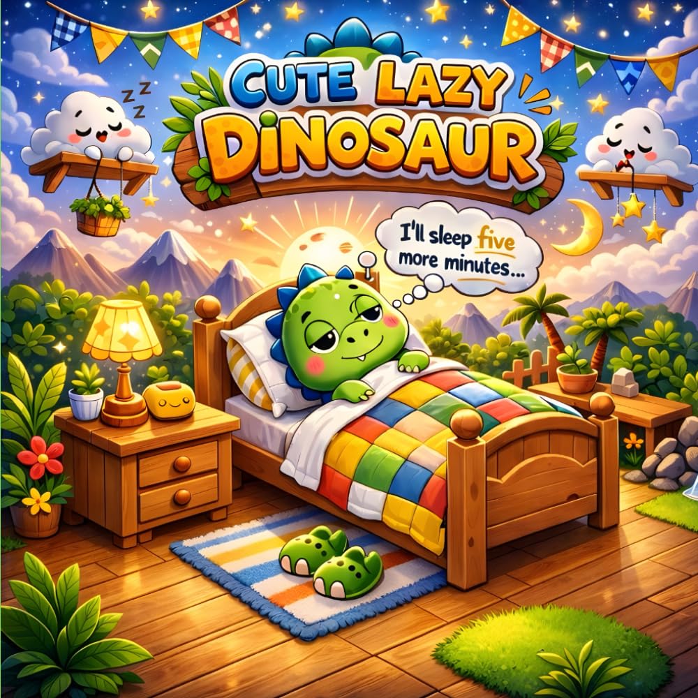 Cute Lazy Dinosaur: Coloring Book for kids ages 4 -9, 50 images bold and easy for children, fun and funny design