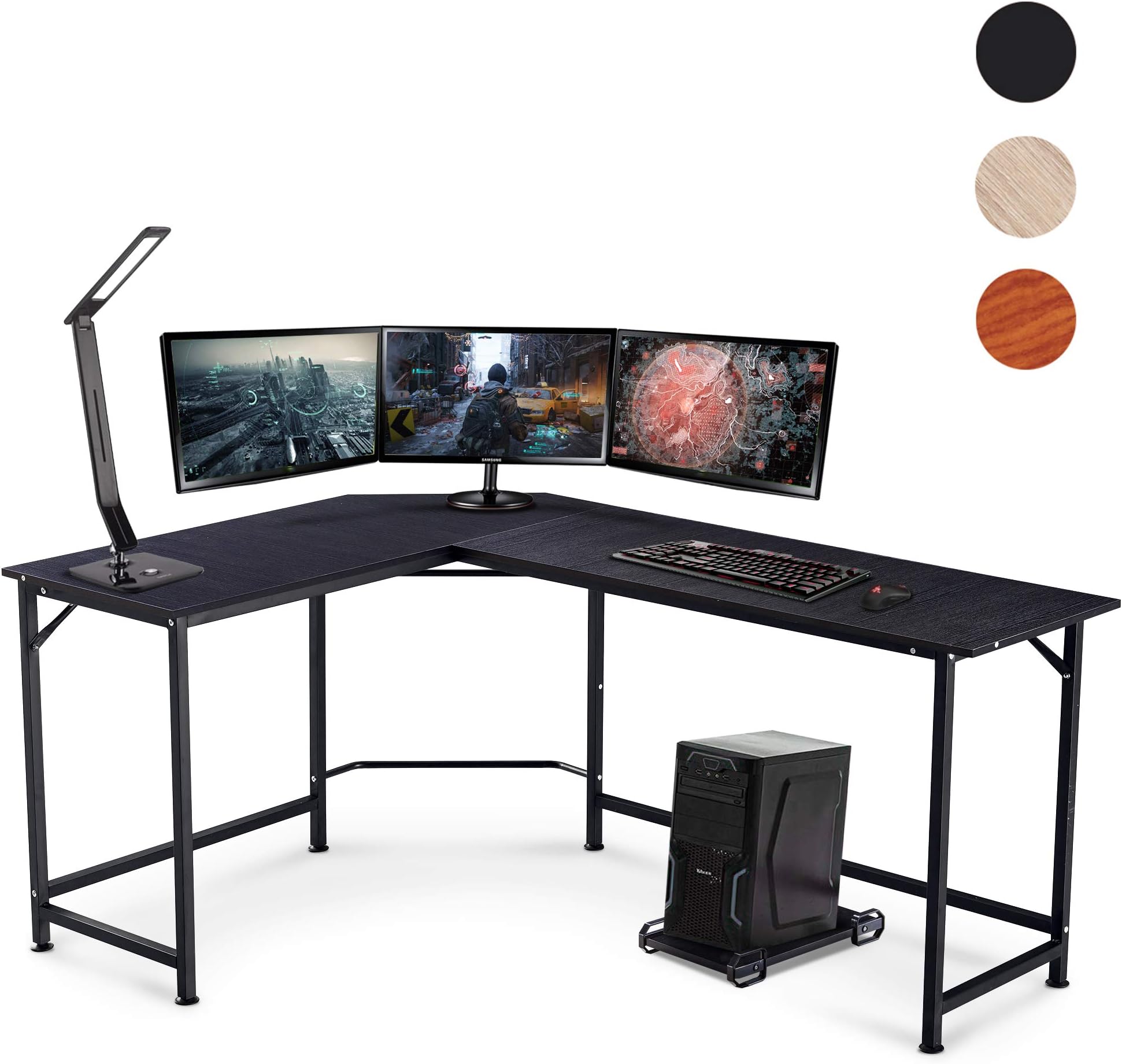 Gaming Desk L Shaped Desk Home Office Desk Large Desk Panel. Ivinta Computer Desk Sturdy Computer Table Writing Desk Workstation 66x47x29 Inch