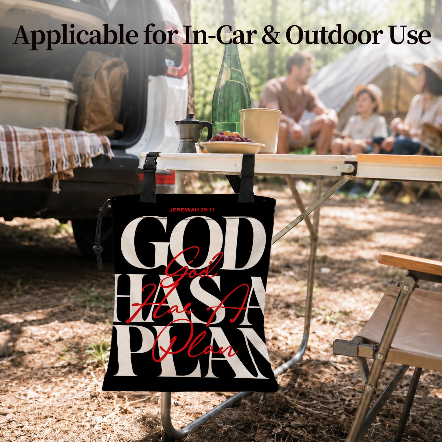 Minimalist Christian Car Garbage Bag Canvas Trash Can image 5