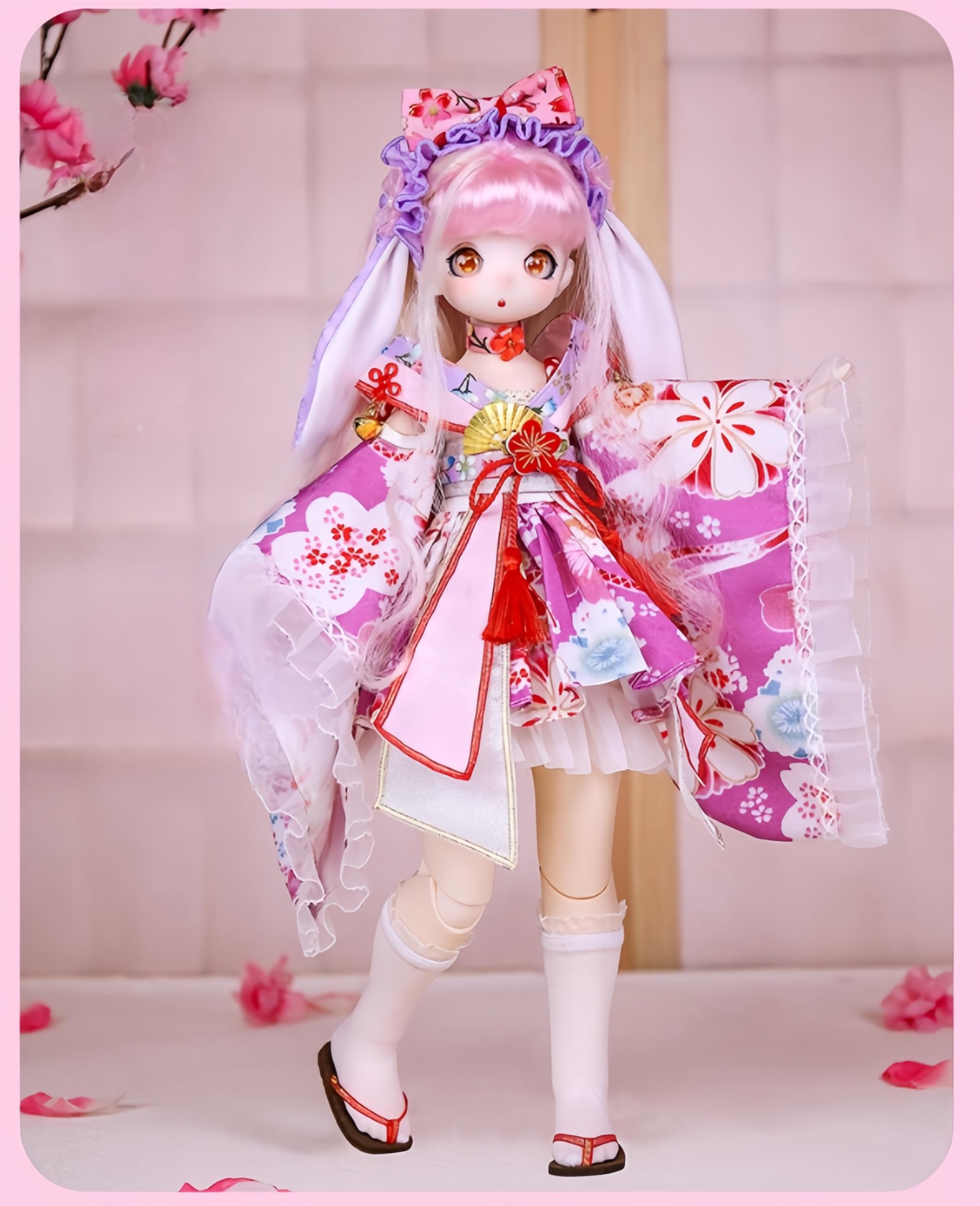 Amazon.com: 1/4 BJD Doll Kawaii Doll Move Joints Handmade Makeup
