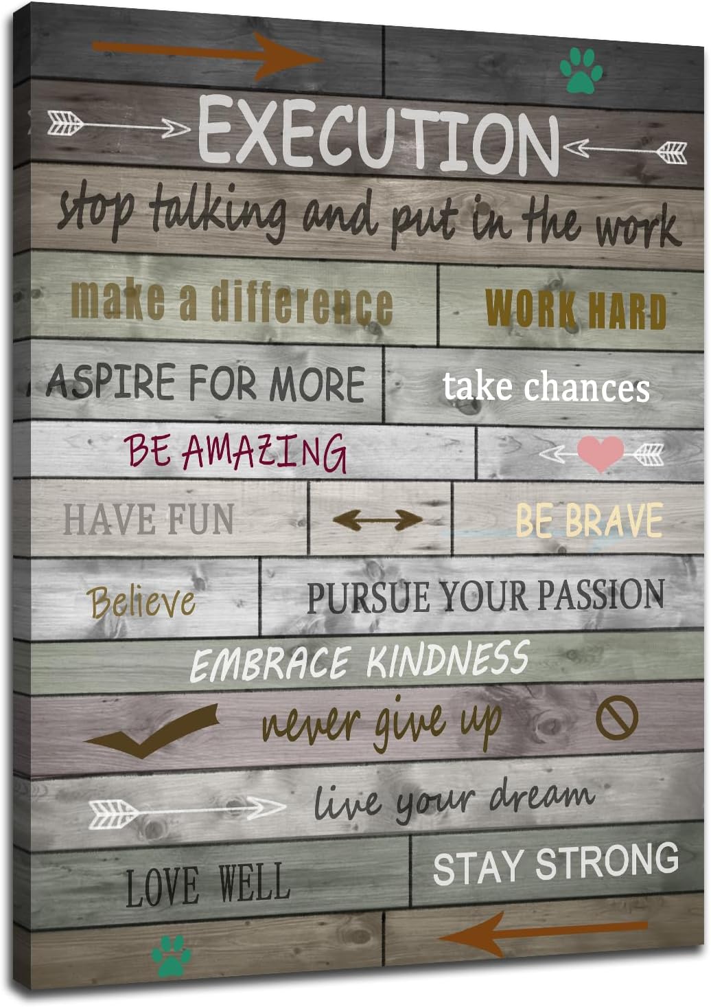 Motivational Wall Decor Inspirational Office Canvas Wall Art Ability Positive Poster Print Artwork for Home Bedroom Bathroom Office Wall Decoration Framed Ready to Hang [18''Wx12''H]