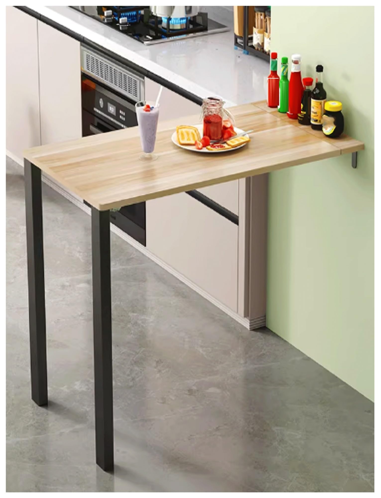 Table pliante murale bureau d'appoint et coin repas pour petit appartement