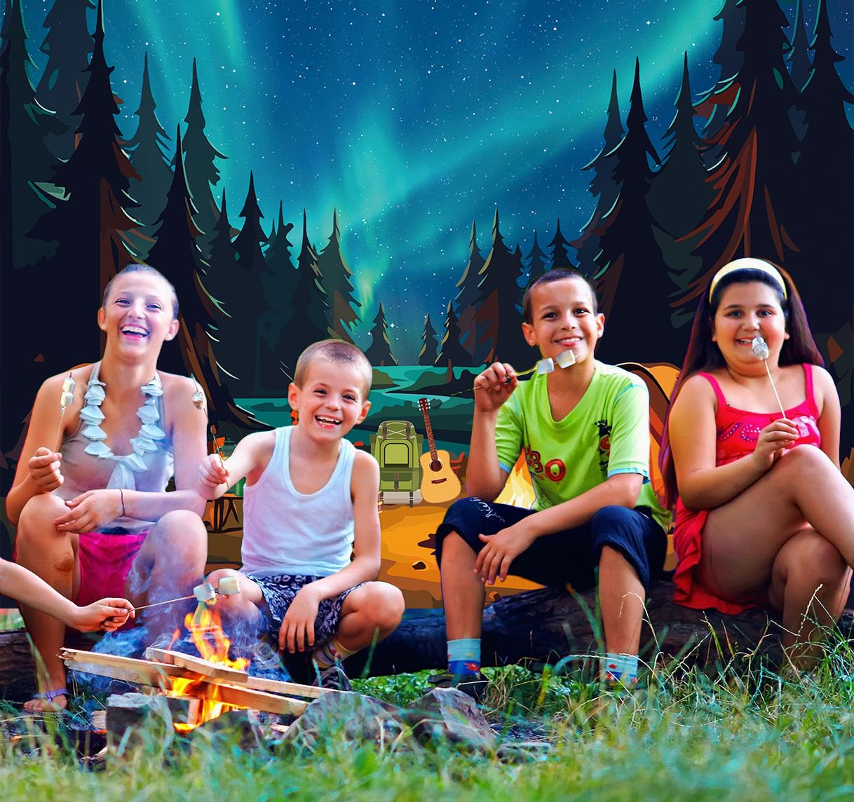 Forest Cartoon Camping Backdrop Outdoor Campfire Camper Tent Birthday Portrait Custom Portrait Photography Background 5866ac9d B79e 491f 845a Dafea5179680.d3b5824e456dec4330934dc5c935a83e - View #2