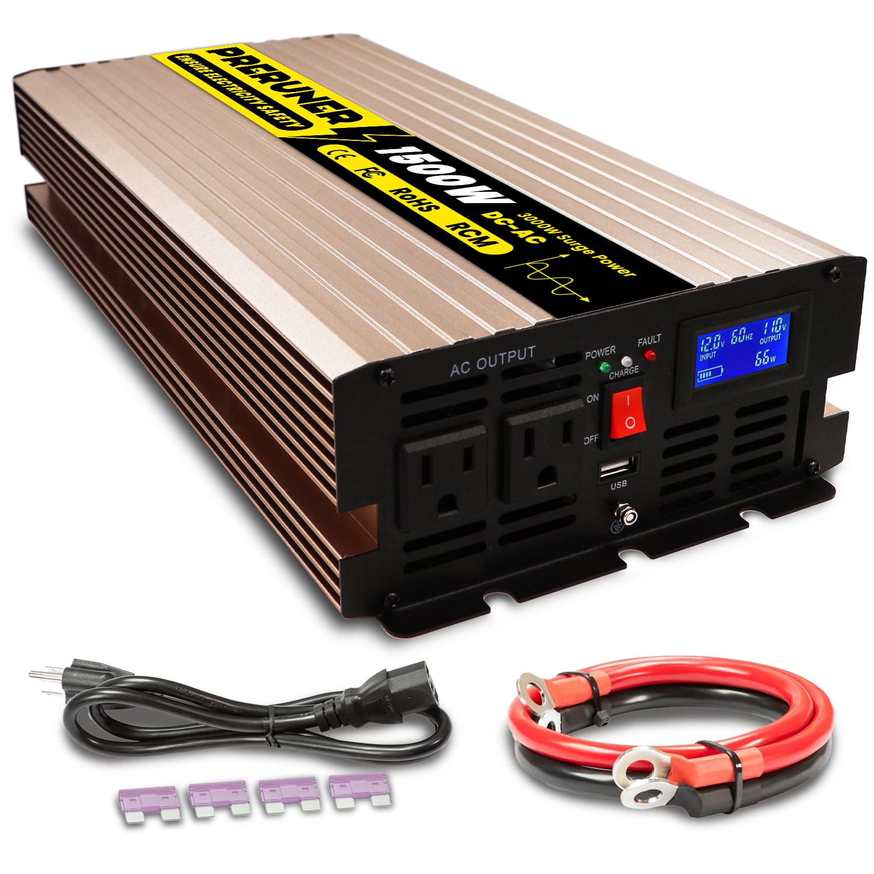 1500W Sump Pump Battery Backup System, Auto Switches for Continuous Sump Pump Operation, LCD Display, Superior Home Silent Sump Pump Backup Power Supply with Intelligent Cooling.