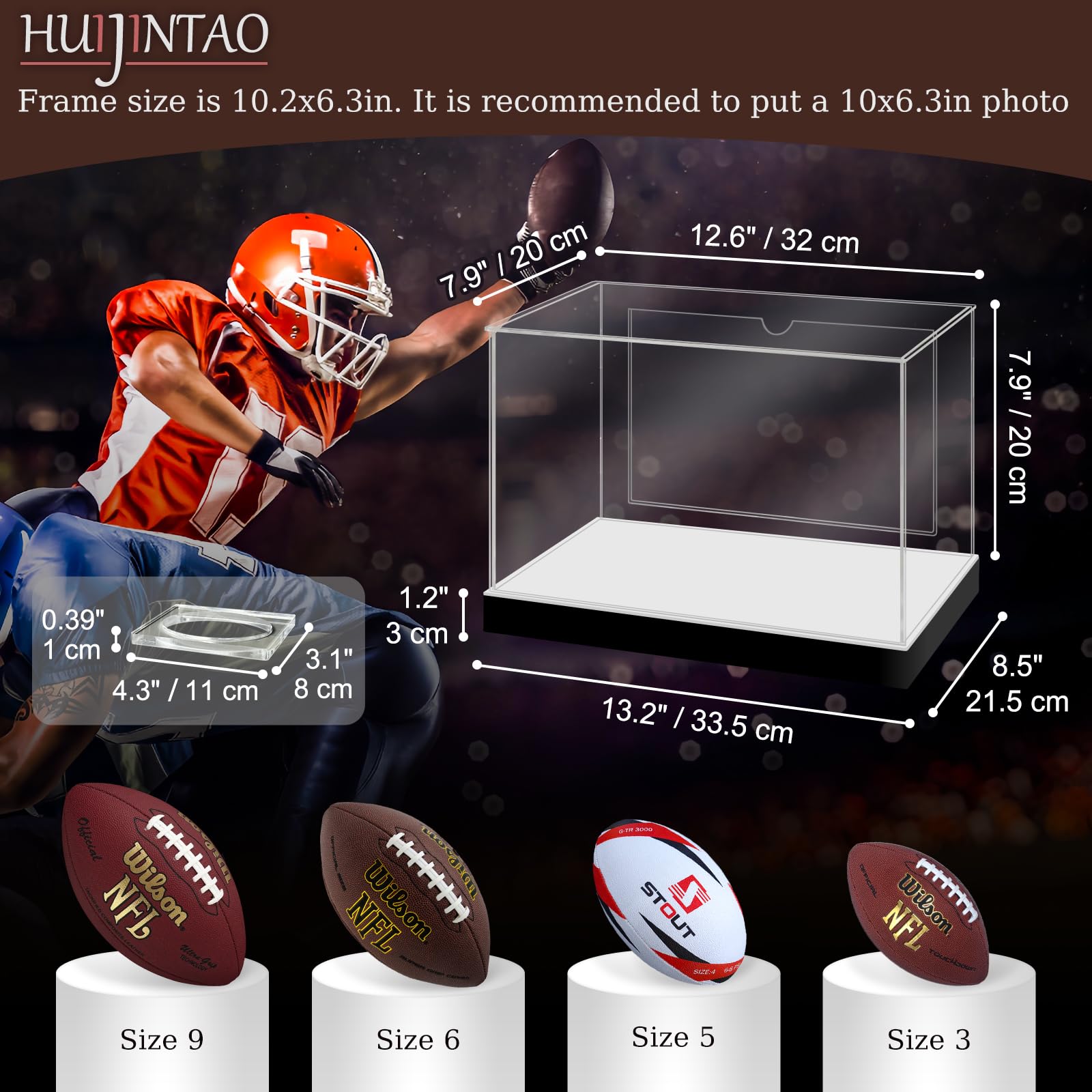 Football Display Case with RGBW LED Light - Image 4