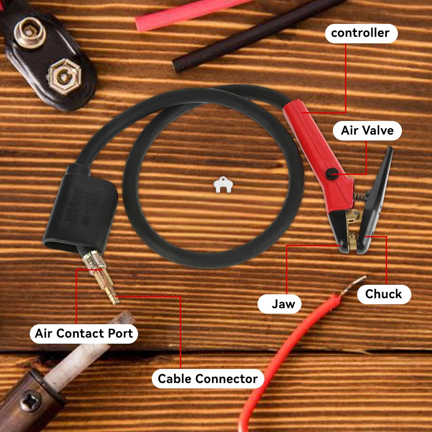 Hapivida 600A Carbon Arc Gouging Torch, Heavy Duty Air Arc Welding Torch Kit with Cables for Metal Grooving and Weld Removal, K3 Graphite Electrode Gouging Tool for Industrial Welding and Machining