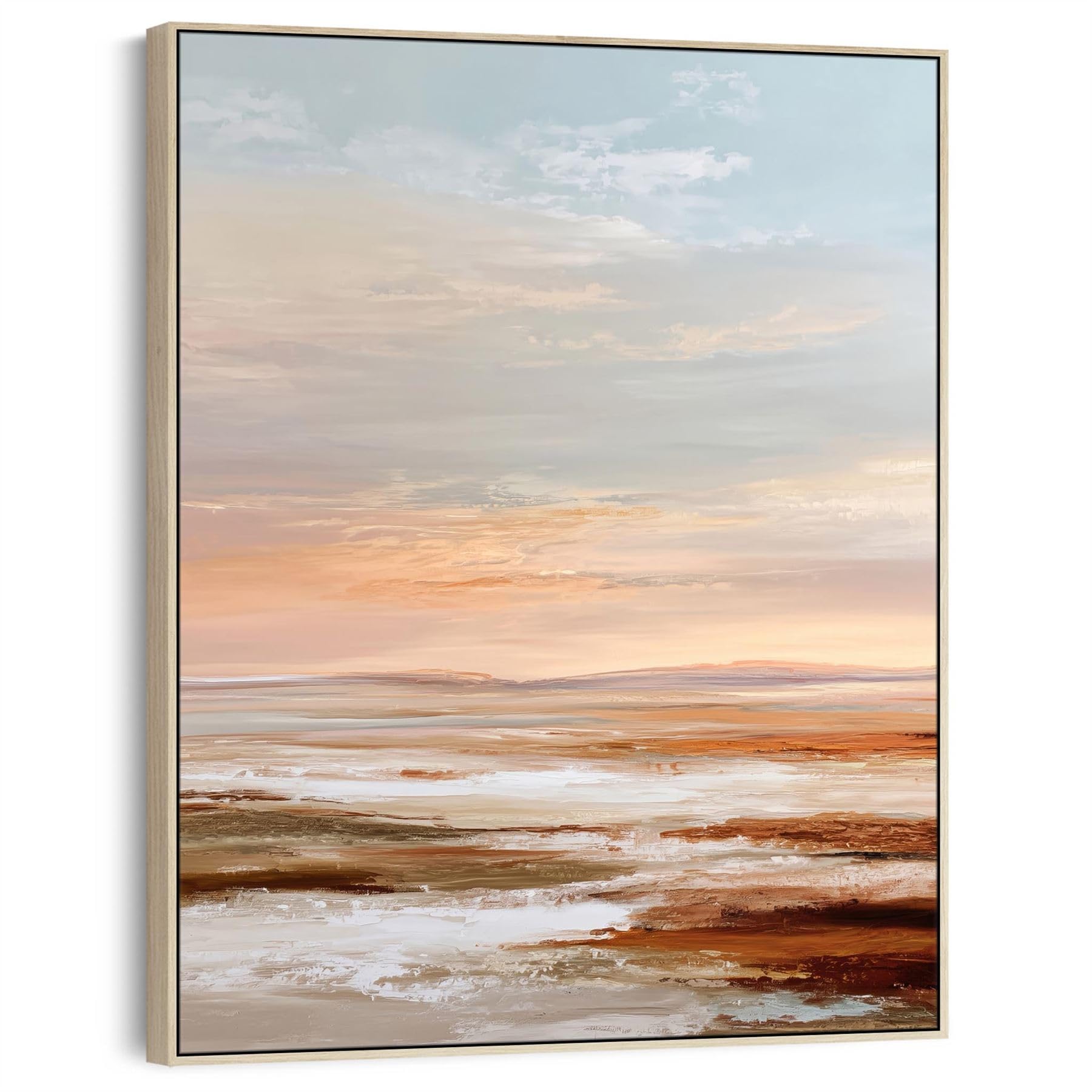 Wallfillers Orange Grey - Rust Horizons 2 - Framed Abstract Landscape Artwork (69cm x 84cm)