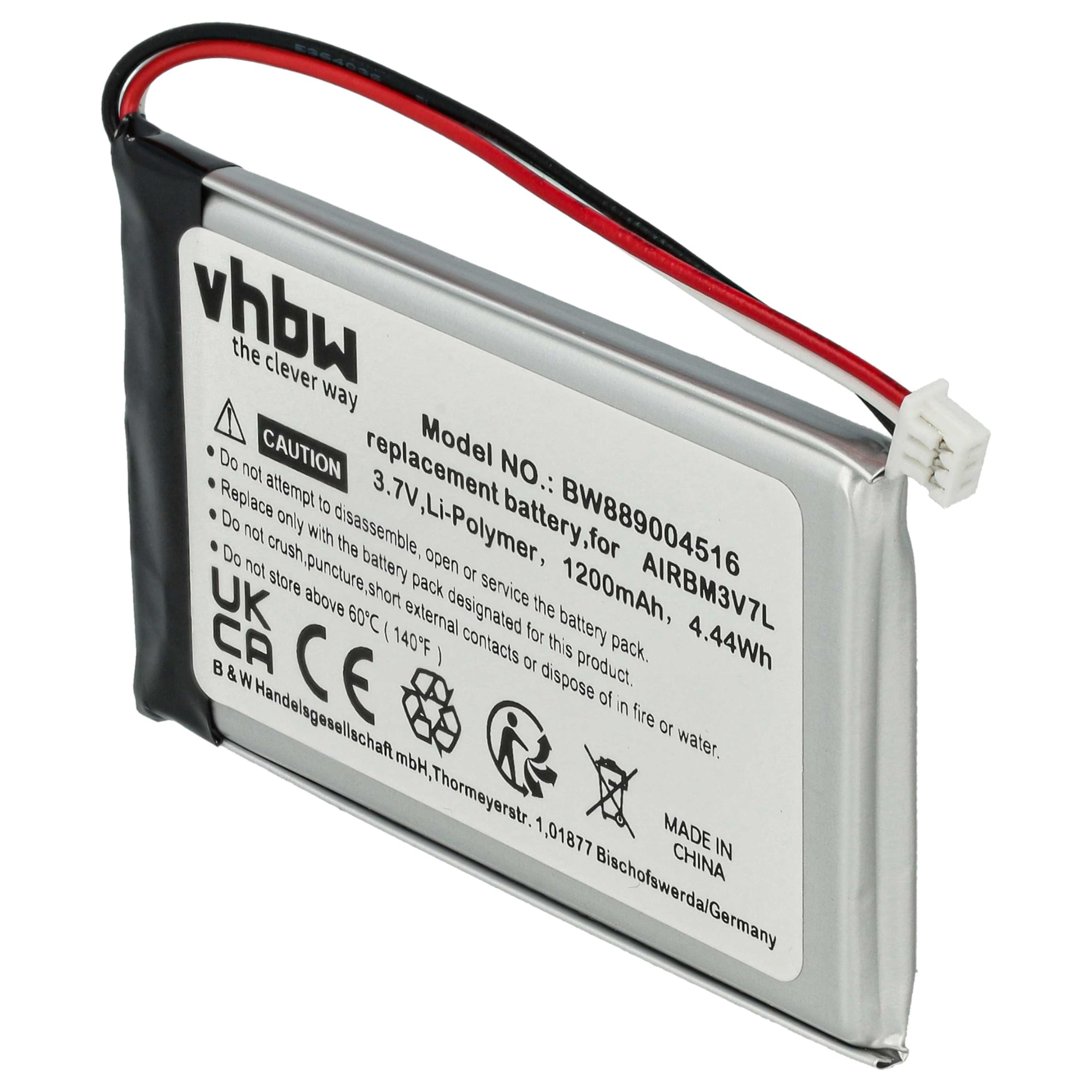 vhbw batteria sostituisce Autec R0BATT00E0018 per Radiocomando Industriale, Telecomando (1200mAh, 3,7V, Li-Poly, senza custodia)