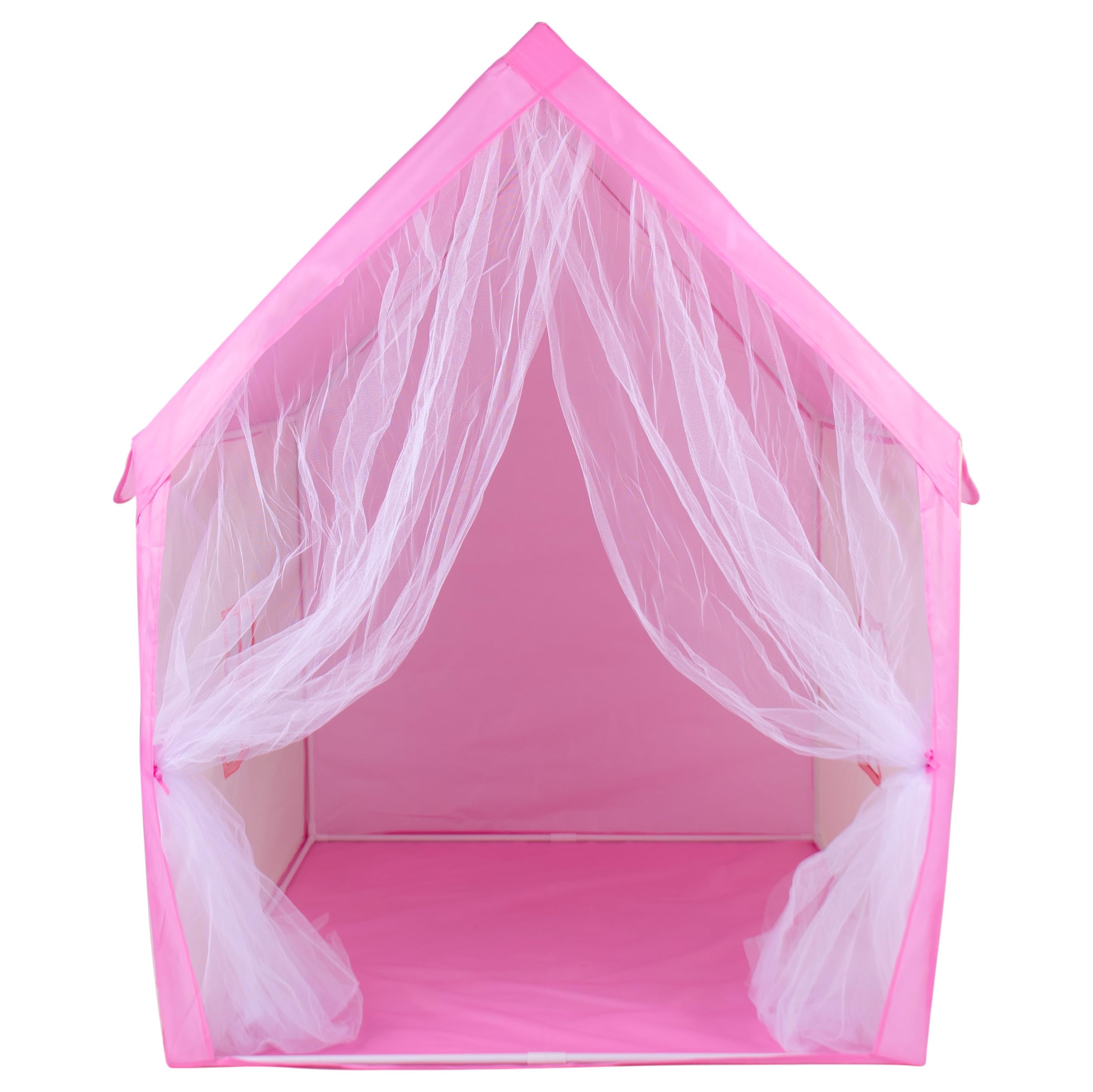 RELSY Pink Princess Tent | Cosy Pink & Cream Kids Playhouse For Activities | Includes 3 Metre Pink Heart LED Lights & Bunting| 125 x 130 cm Kids Pink Play Tent House/Pink Tent - Image 4