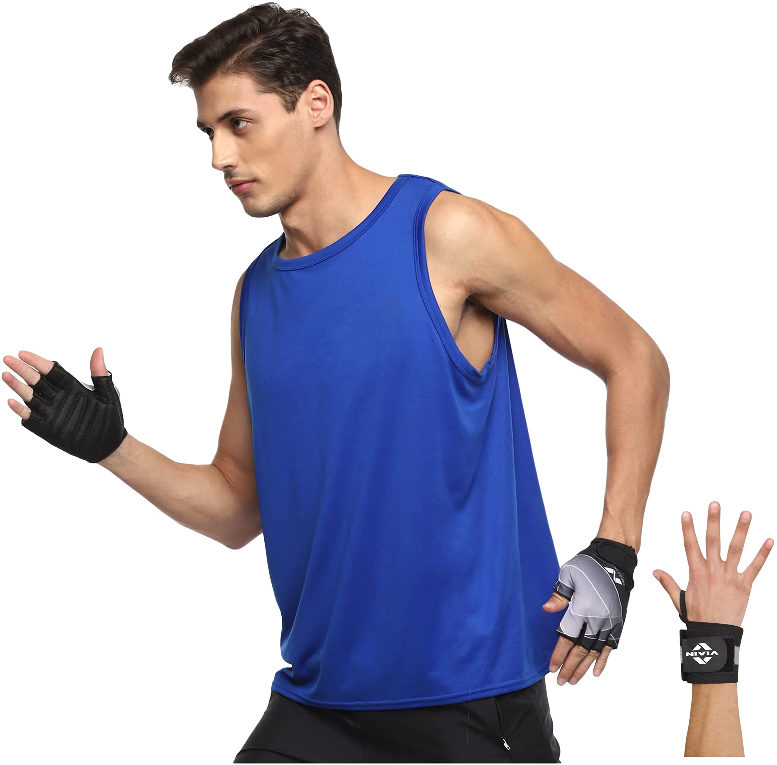 Nivia Crystal Synthetic Gym Gloves - Black/Grey Weight Lifting Wrist Support (Free Size, Black) (B0BB6DKHPG) Amazon Price History, Amazon Price Tracker