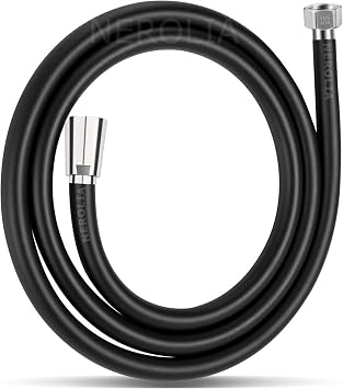 NEROLIA 150cm Siyah PVC Banyo Duş Hortumu/Ultra Dayanıklı Banyo Spirali