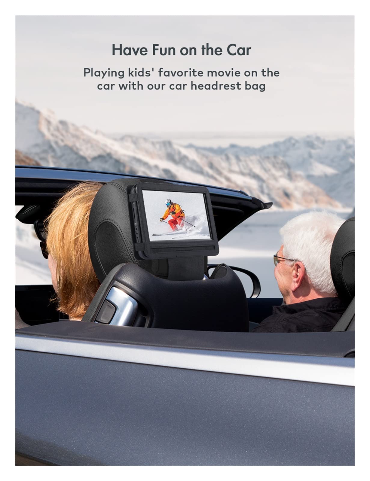 Mise à Niveau de 12,5 "Portable DVD Joueur avec 10,5" HD Écran pivotant, Batterie Rechargeable de 6 Heures for la Voiture/Les Enfants, Casse-Voiture