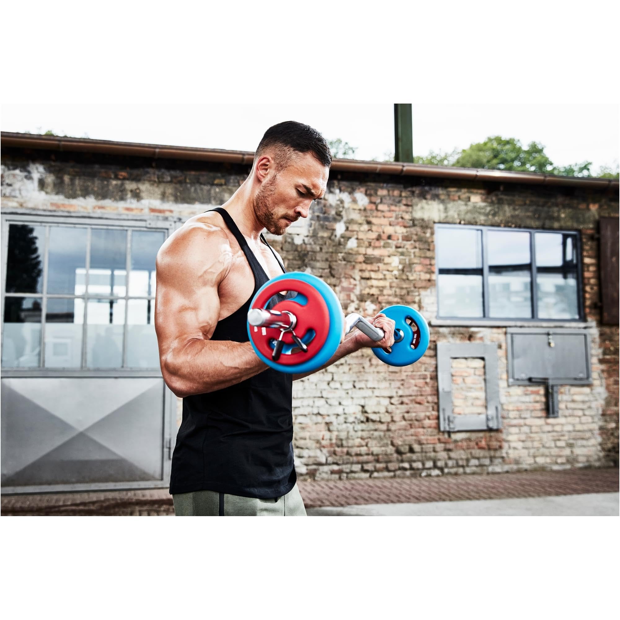 Gorilla Sports® Dischi Pesi - Set di 2, 2x1kg, 2x2kg, 2x3kg, 2x4kg, 2x5kg, Ø 30 mm, Ghisa, Rivestito in Neoprene - Pesi Palestra, Disco Peso, Piastre per Bilanciere e Manubri, Fitness