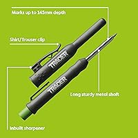 Vista 2 de Juego de lápices mecánicos de carpintero Tracer con plomo de repuesto (paquete de 6) - Lápiz de construcción con funda para el lugar de trabajo