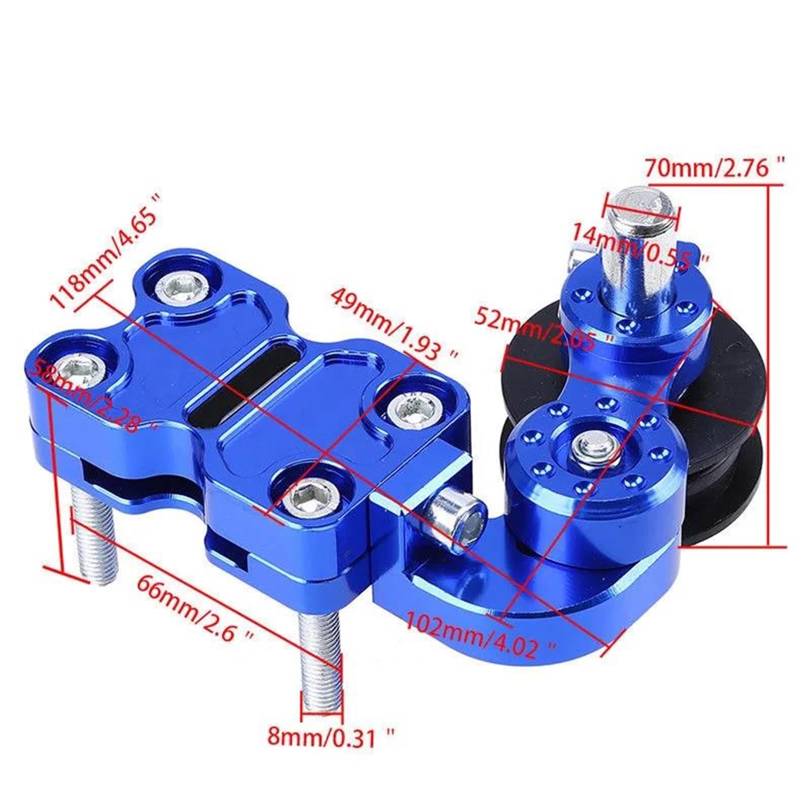 Rodillo Tensor de Cadena de Ajuste Universal de aleación de Aluminio para Motocicleta/Chopper ATV (Negro, Rojo, Plateado, Azul y Dorado)